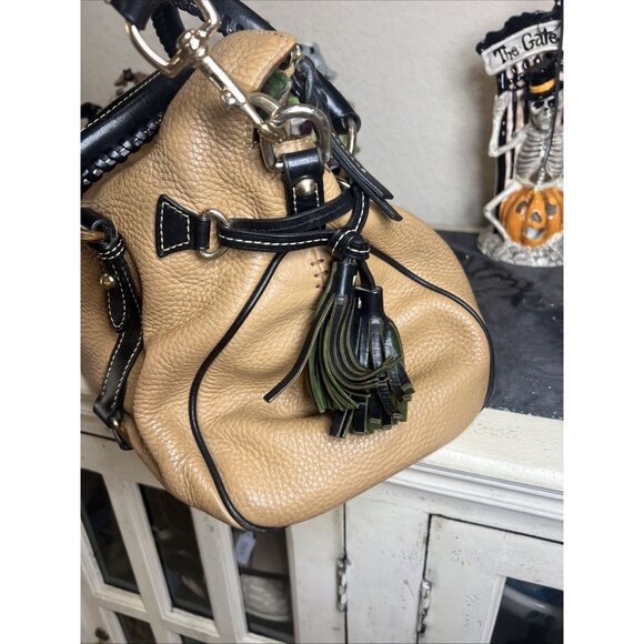 Dooney and Bourke Brown Pebble Grain Floretine Leather Large Satchel Handbag - Picture 14 of 16